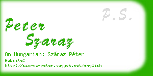 peter szaraz business card